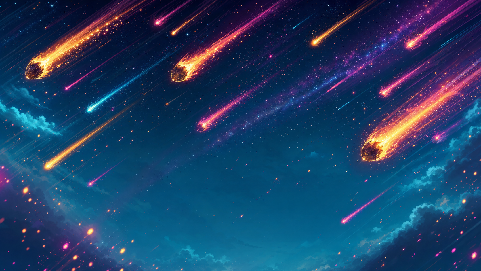 Meteor Shower event art for Flip Drift Rush
